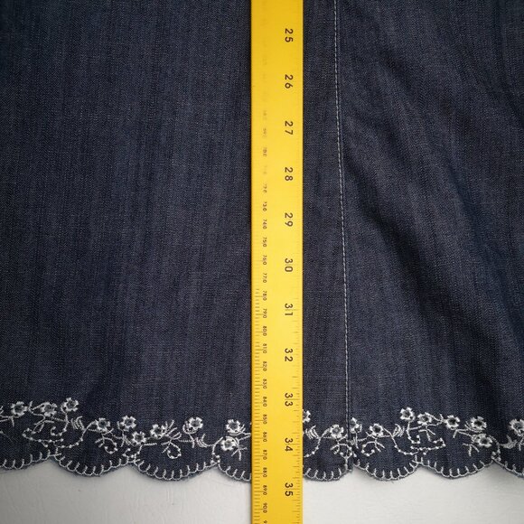NWT C.J. Banks Ladies Size 2X A-line Midi Denim Skirt w/ Embroidered Bottom - Picture 11 of 11